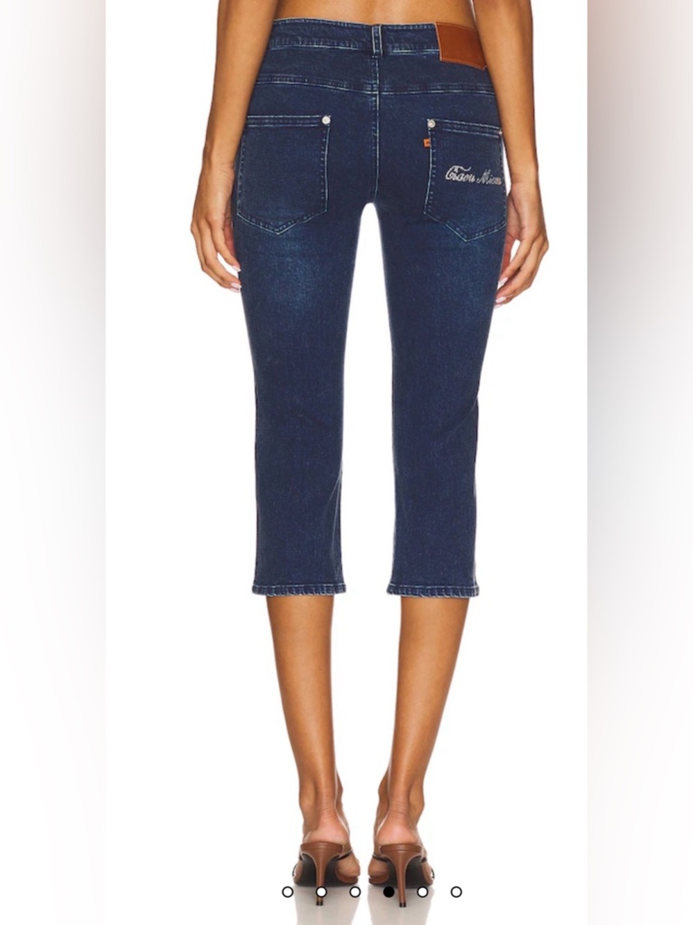 Miaou Kelly Capri Jeans Size M Rhinestone Pocket Y2K ASO Bella Hadid Revolve